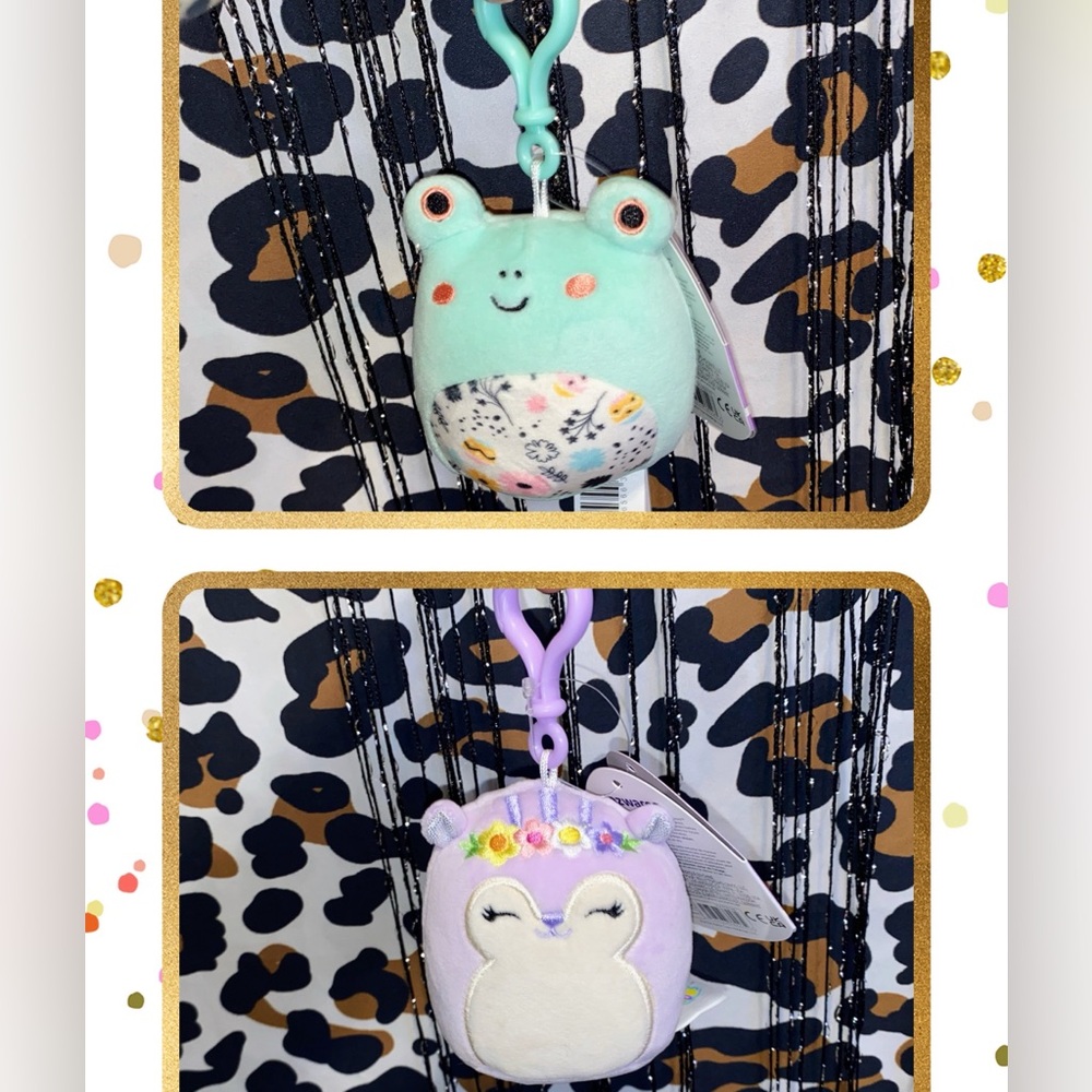SQUISHMALLOWS JAZWARES FRITZ THE FROG & SYDNEE THE SQUIRREL CLIP ON PLUS…